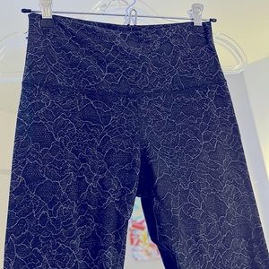 Lululemon Align Navy Blue Lace Print Yoga Leggings